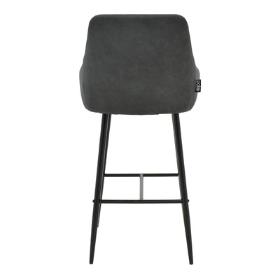 Scaun de bar Patrin picior -metal, Gri inchis neagra, 49x48x98 cm, foto produs