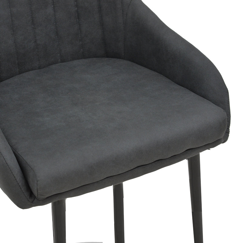 Scaun de bar Patrin picior -metal, Gri inchis neagra, 49x48x98 cm