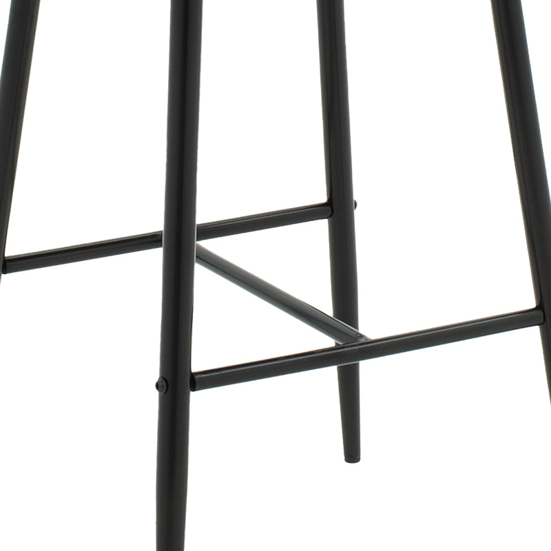 Scaun de bar Patrin picior -metal, Gri inchis neagra, 49x48x98 cm