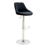 Scaun de bar reglabil pe inaltime Boronez, Negru, 47x49x112 cm - Negru