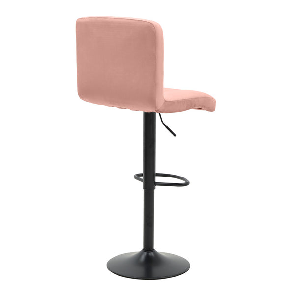 Scaun de bar reglabil pe înaltime Remina, Catifea, Negru Mat, 44x44x112 cm