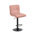 Scaun de bar reglabil pe înaltime Remina, Catifea, Negru Mat, 44x44x112 cm, detaliu produs