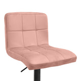 Scaun de bar reglabil pe înaltime Remina, Catifea, Negru Mat, 44x44x112 cm