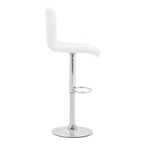 Scaun de bar Remina, Alb - Negru, 44x44x112 cm - Alb