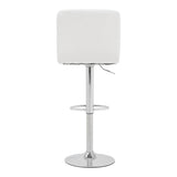 Scaun de bar Remina, Alb - Negru, 44x44x112 cm - Alb