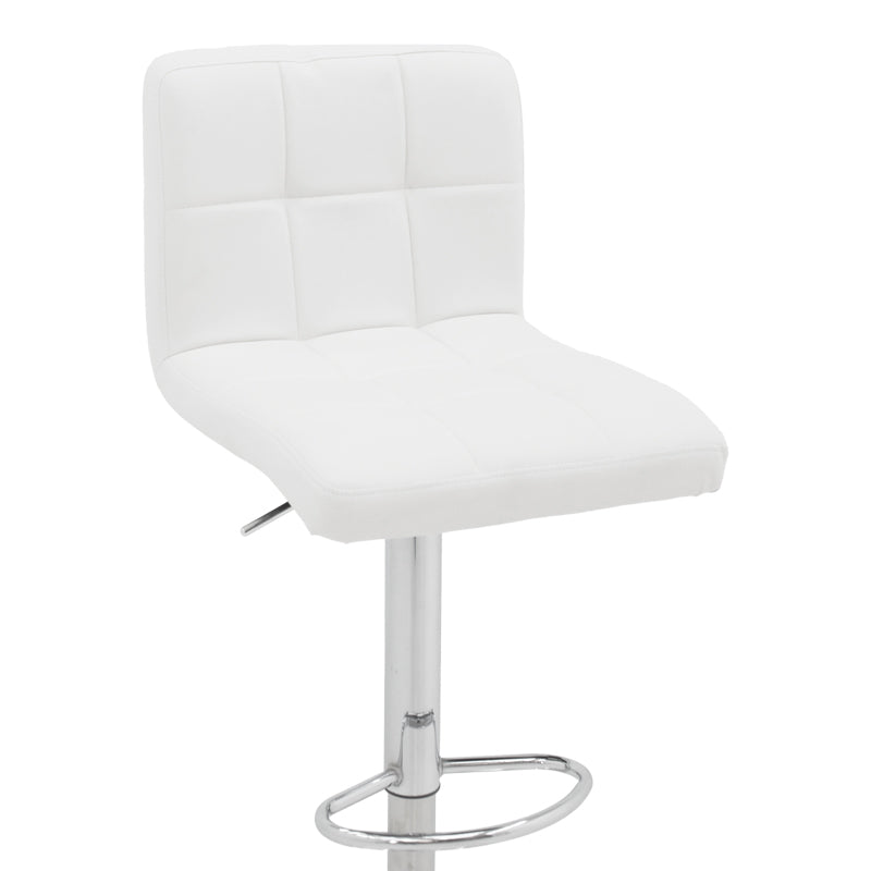 Scaun de bar Remina, Alb - Negru, 44x44x112 cm - Alb