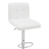 Scaun de bar Remina, Alb - Negru, 44x44x112 cm - Alb