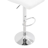 Scaun de bar Remina, Alb - Negru, 44x44x112 cm - Alb