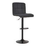 Scaun de bar Remina, Alb - Negru, 44x44x112 cm - Negru
