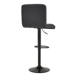 Scaun de bar Remina, Alb - Negru, 44x44x112 cm - Negru