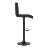 Scaun de bar Remina, Alb - Negru, 44x44x112 cm - Negru