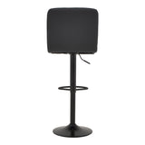 Scaun de bar Remina, Alb - Negru, 44x44x112 cm - Negru