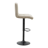Scaun de bar ajustabil pe înaltime Remina, Catifea Neagra, Baza, Neagra Mata, 44x44x112 cm - Bej
