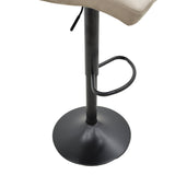 Scaun de bar ajustabil pe înaltime Remina, Catifea Neagra, Baza, Neagra Mata, 44x44x112 cm - Bej