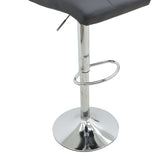 Scaun de bar Remina reglabil pe inaltime, pu-crom, 44x44x112 cm