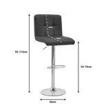 Scaun de bar Remina reglabil pe inaltime, pu-crom, 44x44x112 cm