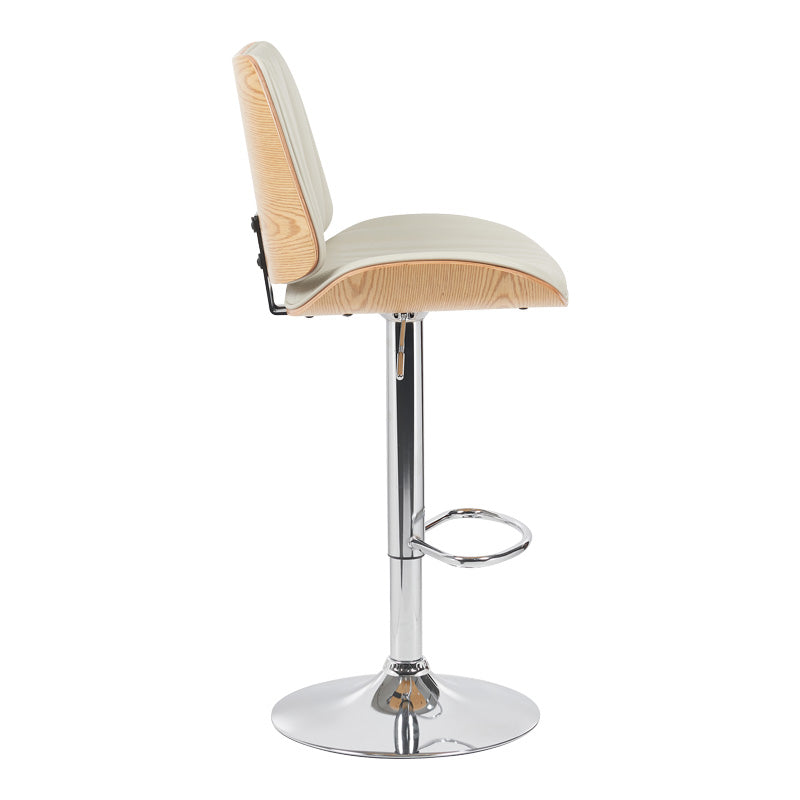 Scaun de bar Amani, PU si metal, 51x54x88-107 cm - Bej