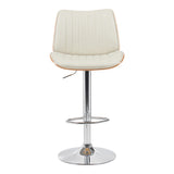 Scaun de bar Amani, PU si metal, 51x54x88-107 cm - Bej