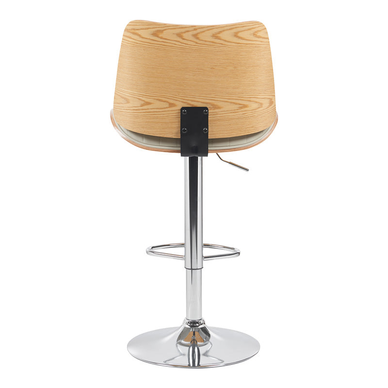 Scaun de bar Amani, PU si metal, 51x54x88-107 cm - Bej