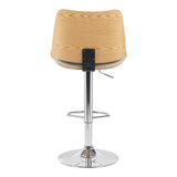 Scaun de bar Amani, PU si metal, 51x54x88-107 cm - Bej