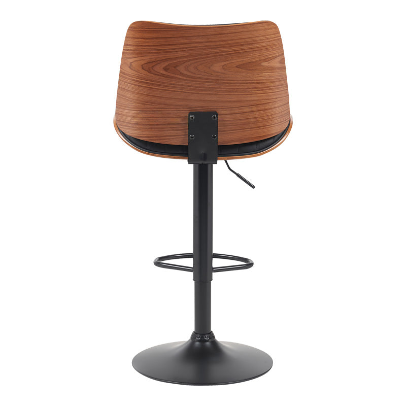 Scaun de bar Amani, PU si metal, 51x54x88-107 cm - Negru