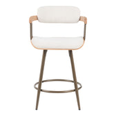 Scaun de bar rotativ cu functie Cameo, metal și Lemn, tesatura, Bej, 53x50x93 cm, perspectiva suplimentara