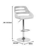 Scaun de bar Fern, PU, lemn si metal, 50x49x89-110 cm - Bej
