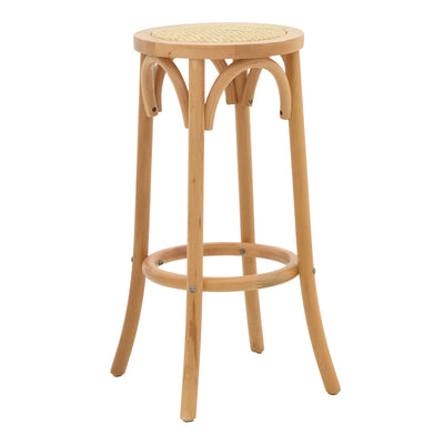 Scaun de bar Serzo lemn de fag si ratan Natural D36x71 cm