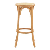 Scaun de bar Serzo lemn de fag si ratan, Natural, D36x71 cm, imagine suplimentara