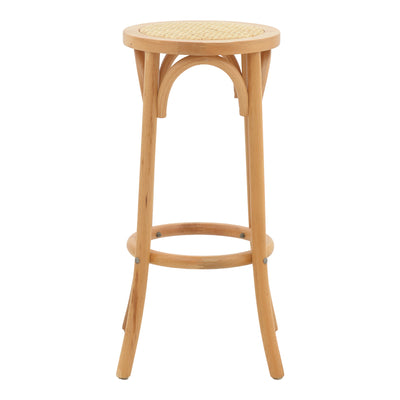 Scaun de bar Serzo lemn de fag si ratan, Natural, D36x71 cm, imagine suplimentara