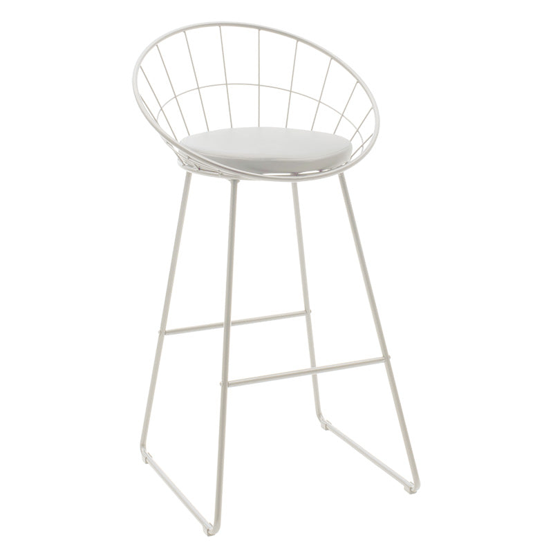 Scaun de bar Seth, Negru - Alb, 52x52x99 cm - Alb