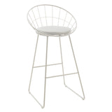 Scaun de bar Seth, Negru - Alb, 52x52x99 cm - Alb