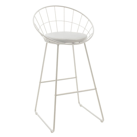 Scaun de bar Seth, Negru - Alb, 52x52x99 cm