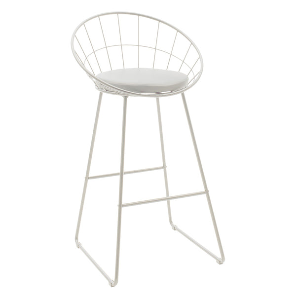 Scaun de bar Seth, Negru - Alb, 52x52x99 cm