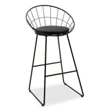 Scaun de bar Seth, Negru - Alb, 52x52x99 cm - Negru