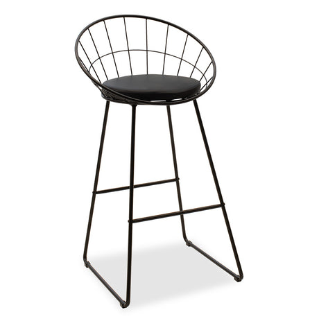Scaun de bar Seth, Negru - Alb, 52x52x99 cm