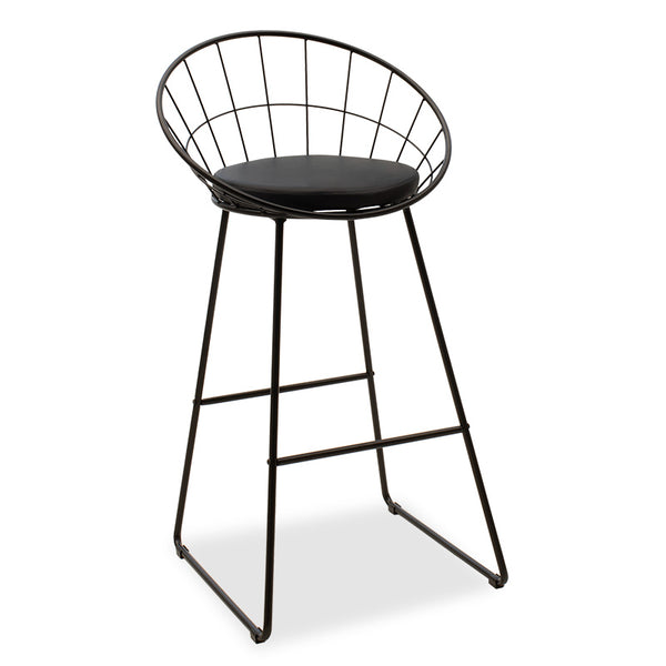 Scaun de bar Seth, Negru - Alb, 52x52x99 cm