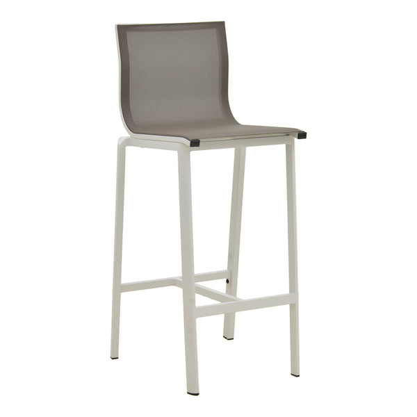 Scaun de bar Melina, aluminiu si textil, 57x52x106 cm