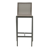 Scaun de bar stivuibil Melina, aluminiu, textil, gri, 57x52x106 cm