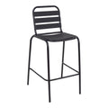 Scaun de bar Sussie metal negru cu lamele din aluminiu 58x58x111 cm