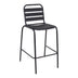 Scaun de bar Sussie metal negru cu lamele din aluminiu 58x58x111 cm