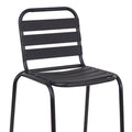 Scaun de bar Sussie metal negru cu lamele din aluminiu, 58x58x111 cm, imagine suplimentara