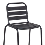 Scaun de bar Sussie metal negru cu lamele din aluminiu, 58x58x111 cm