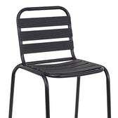 Scaun de bar Sussie metal negru cu lamele din aluminiu, 58x58x111 cm, imagine suplimentara