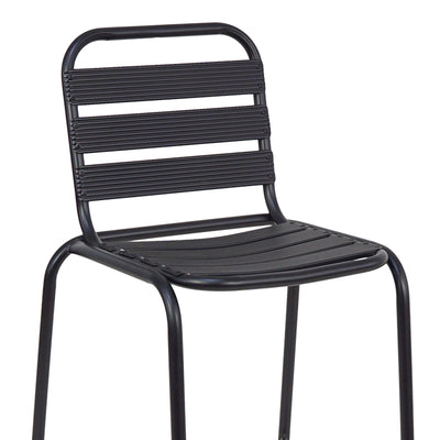 Scaun de bar Sussie metal negru cu lamele din aluminiu, 58x58x111 cm, imagine suplimentara