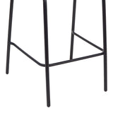 Scaun de bar Sussie metal negru cu lamele din aluminiu, 58x58x111 cm