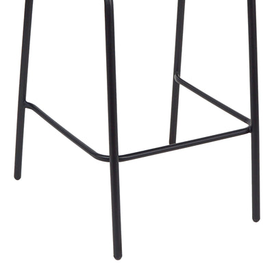 Scaun de bar Sussie metal negru cu lamele din aluminiu, 58x58x111 cm, detaliu produs
