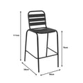 Scaun de bar Sussie metal negru cu lamele din aluminiu, 58x58x111 cm, perspectiva suplimentara