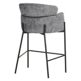 Scaun de bar Tolerse, stofa si metal, 55x60x97 cm - Gri