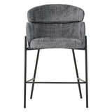 Scaun de bar Tolerse, stofa si metal, 55x60x97 cm - Gri